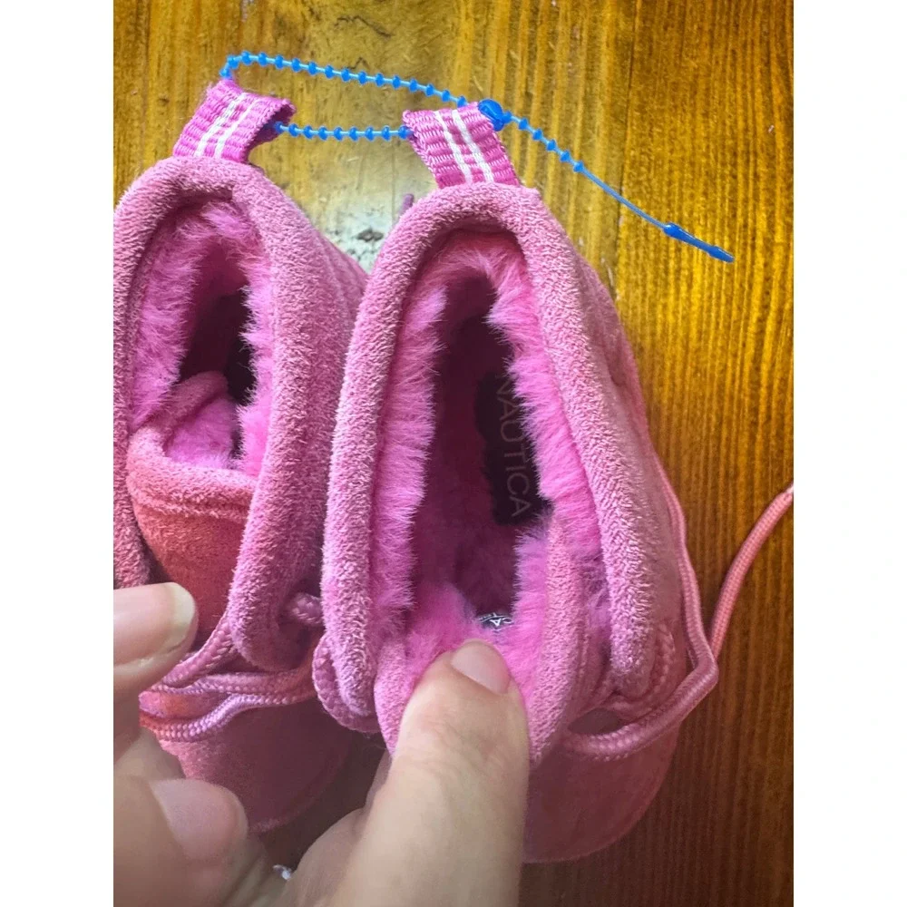Nautica Kids Culverton-R Pink Faux Fur Lined Chukka Boots Size 7 Toddler